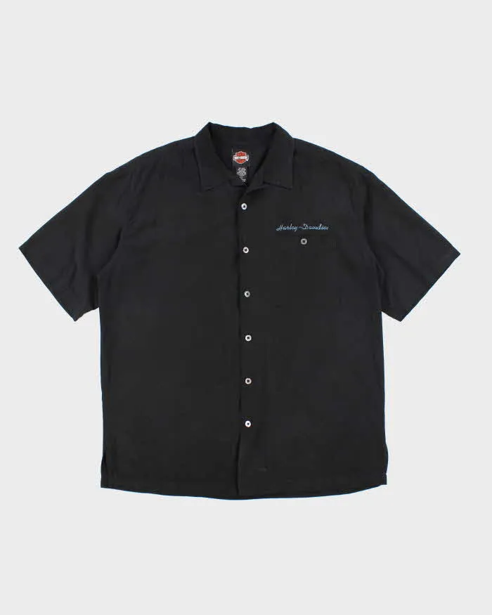 Vintage Harley Davidson Embroidered Silk Shirt - L sold by Rokit