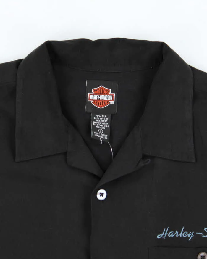 Vintage Harley Davidson Embroidered Silk Shirt - L sold by Rokit product image thumbnail 5