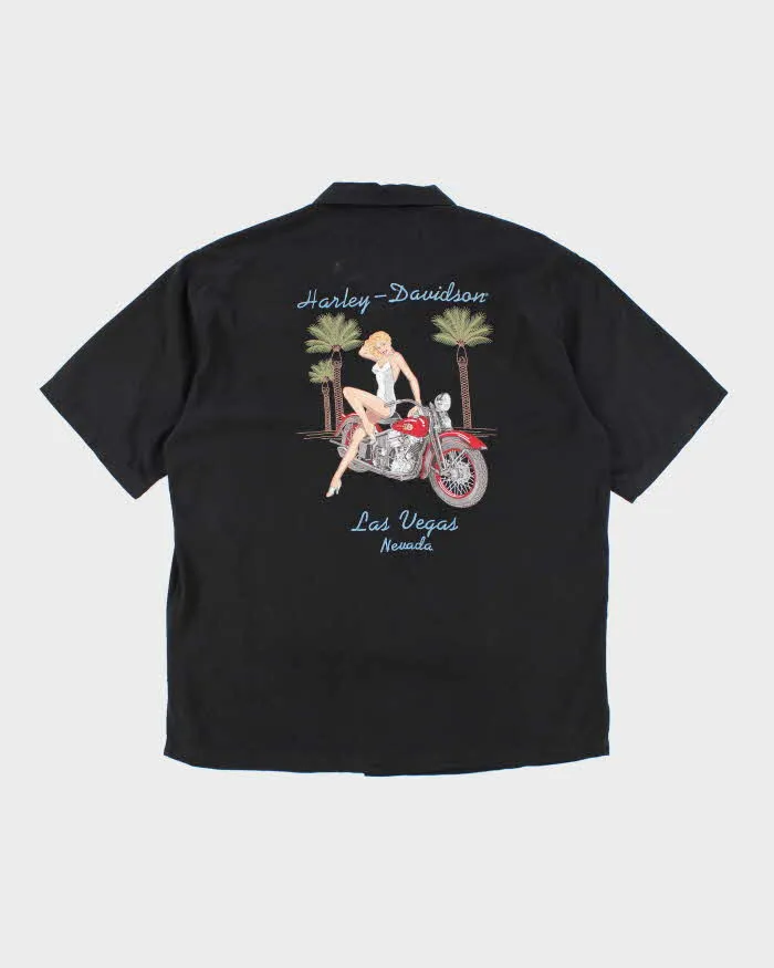Vintage Harley Davidson Embroidered Silk Shirt - L sold by Rokit product image thumbnail 2
