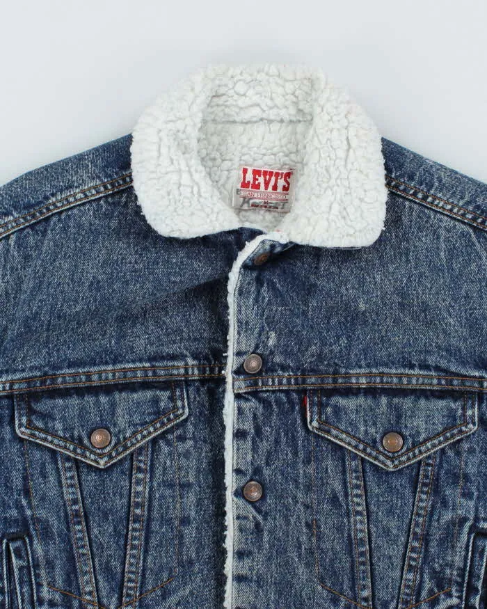 Vintage 90's Levi's Fleece Lined Stone Wash Denim Jacket - S sold by Rokit product image thumbnail 3