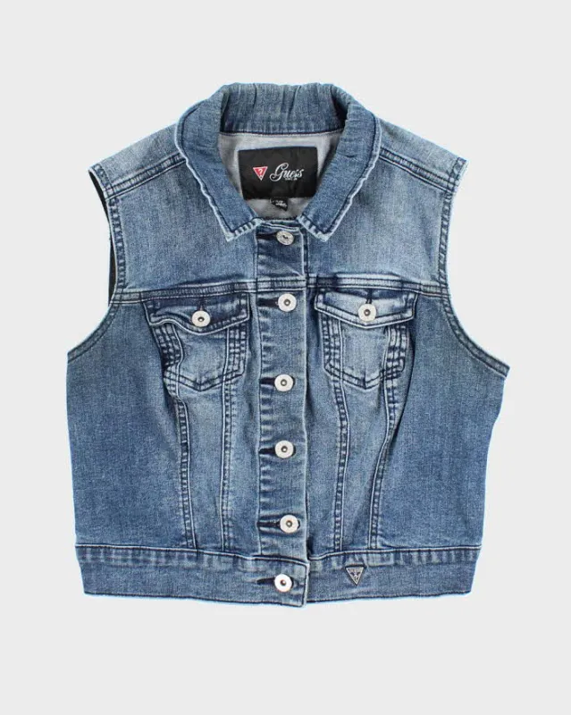 Y2k 00s Guess Denim Waistcoat - S sold by Rokit