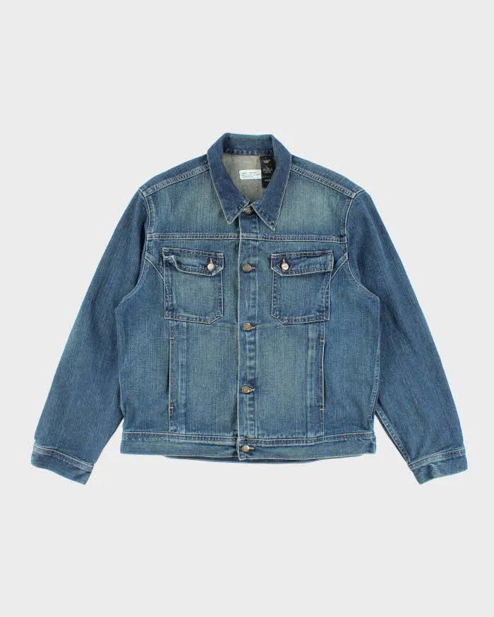 Vintage Y2K DKNY Dark Wash Oversized Denim Shirt - L sold by Rokit