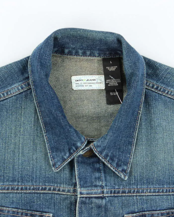 Vintage Y2K DKNY Dark Wash Oversized Denim Shirt - L sold by Rokit product image thumbnail 5