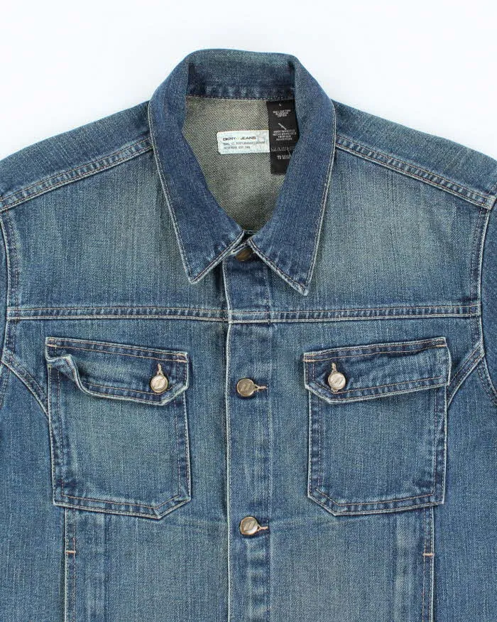 Vintage Y2K DKNY Dark Wash Oversized Denim Shirt - L sold by Rokit product image thumbnail 3