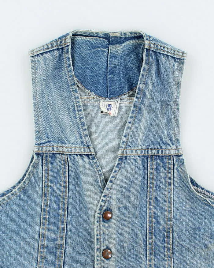Vintage 80's GWG Light Wash Faded Denim Gilet Jacket - M sold by Rokit product image thumbnail 3