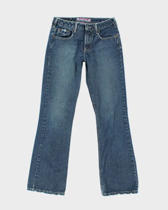 Vintage 90s Silver Distressed Flared Jeans - W29 L32 sold by Rokit