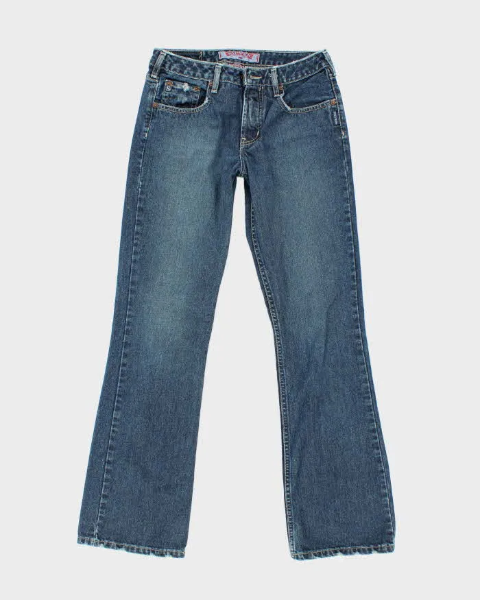 Vintage 90s Silver Distressed Flared Jeans - W29 L32 sold by Rokit