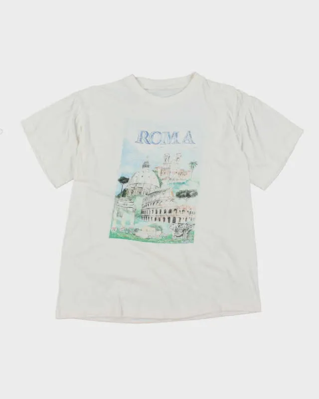 Vintage 90's Roma Italy Graphic Souvenir T-Shirt - M sold by Rokit