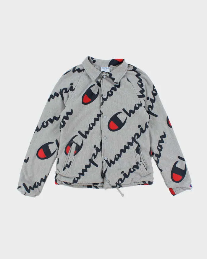 Vintage Champion All Over Print Snap Button Sweatshirt - S sold by Rokit
