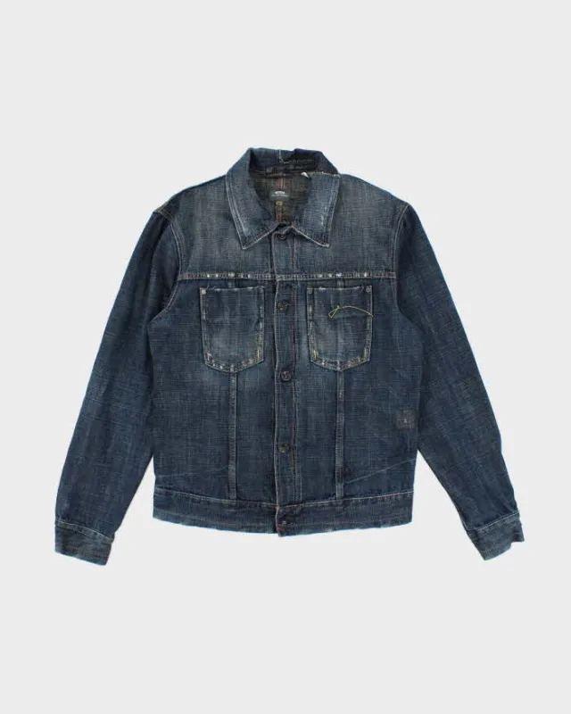 00s G-Star Distressed Dark Wash Denim Jacket - XL sold by Rokit