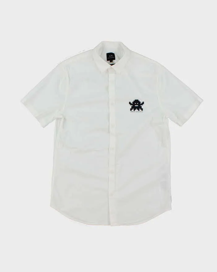 Vintage Y2K Armani Exchange Graphic Print Short Sleeve Shirt - S sold by Rokit