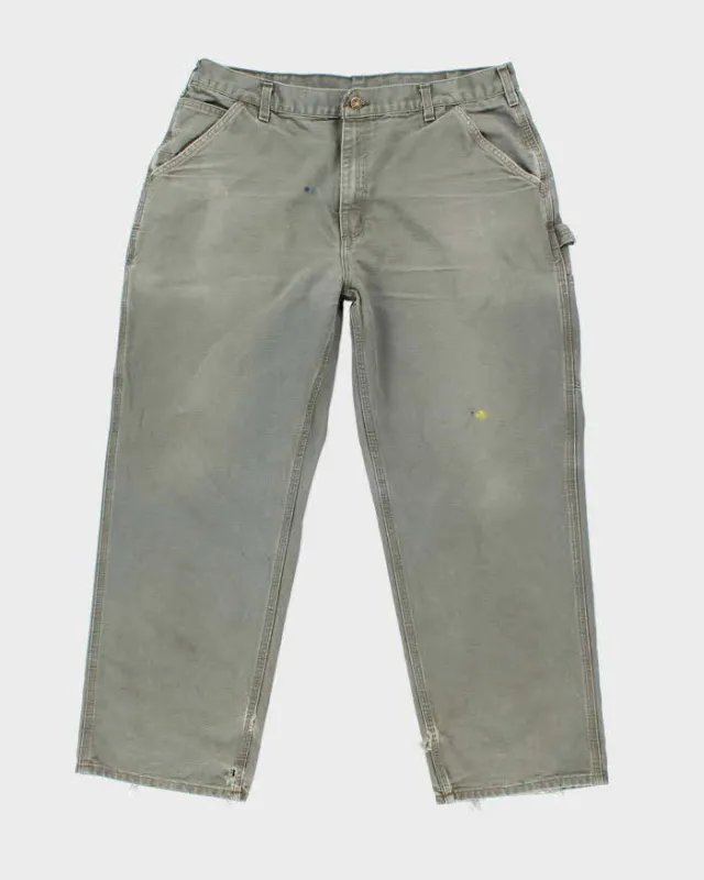 Vintage Carhartt Heavyweight Single Knee Green Carpenter Trousers - W36 L29 sold by Rokit