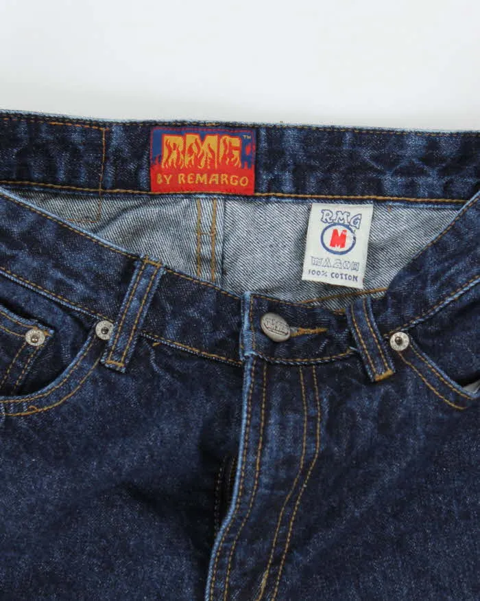 Vintage Y2K By Remargo Dark Wash Flame Wash Flared Jeans - W26 L30 sold by Rokit product image thumbnail 5