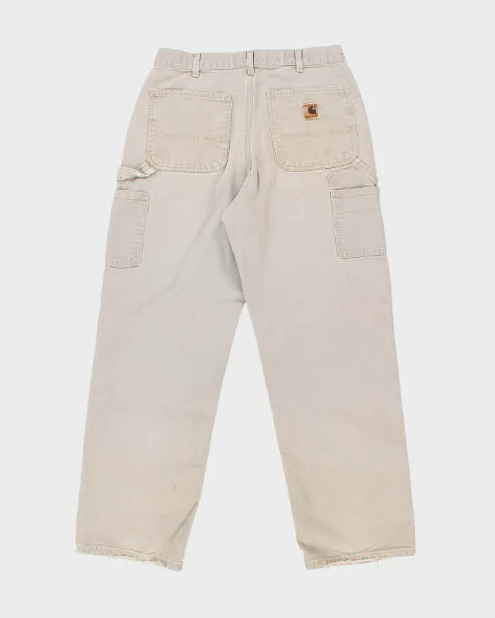 Vintage Carhartt Single Knee Grey Faded Carpenter Trousers - W30 L31 sold by Rokit product image thumbnail 2