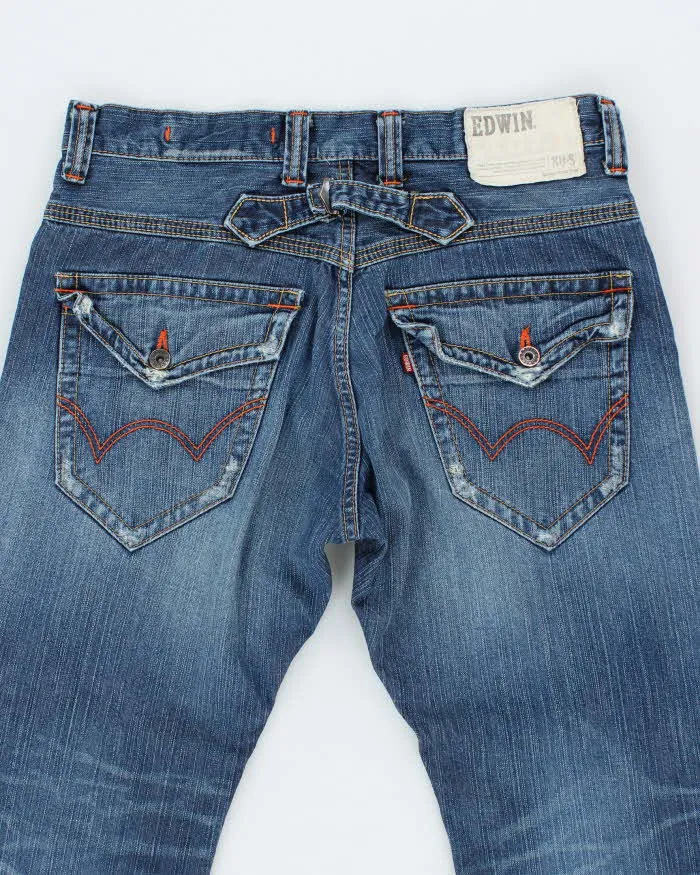 Vintage Edwin Dark Wash Buckle Back Straight Leg Jeans - W34 L30 sold by Rokit product image thumbnail 4