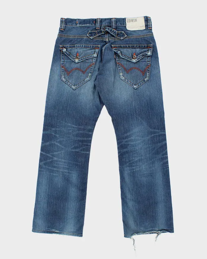 Vintage Edwin Dark Wash Buckle Back Straight Leg Jeans - W34 L30 sold by Rokit product image thumbnail 2