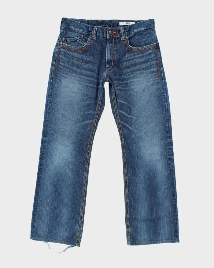 Vintage Edwin Dark Wash Buckle Back Straight Leg Jeans - W34 L30 sold by Rokit