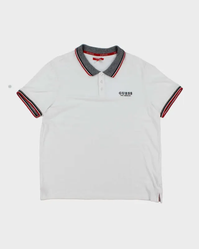 Vintage 2000's Guess Embroidered Logo Polo Shirt - XL sold by Rokit