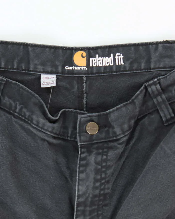 Vintage Carhartt Heavyweight Double Knee Faded Black Carpenter Trousers - W34 L26 sold by Rokit product image thumbnail 5