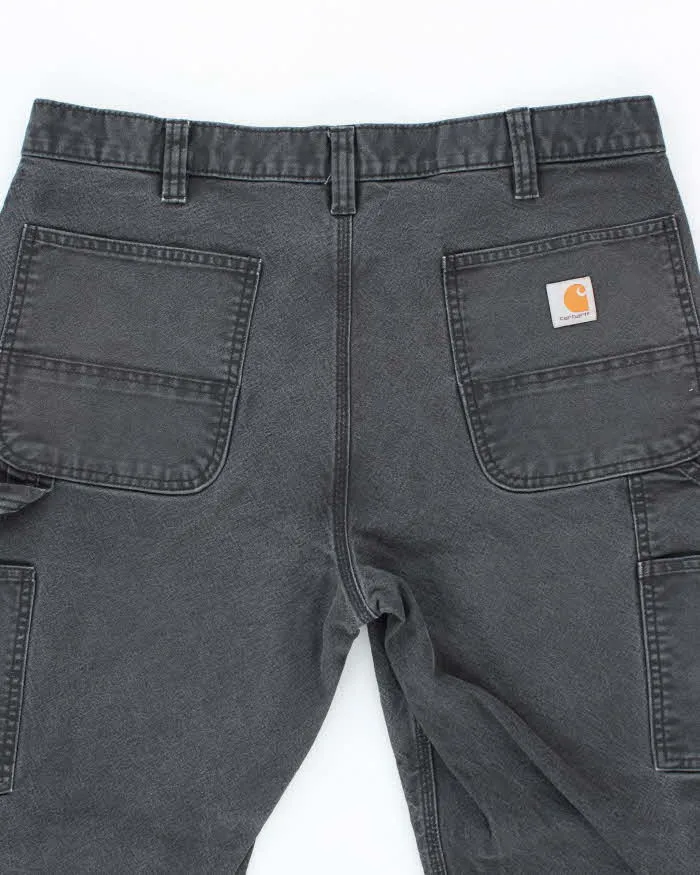 Vintage Carhartt Heavyweight Double Knee Faded Black Carpenter Trousers - W34 L26 sold by Rokit product image thumbnail 4