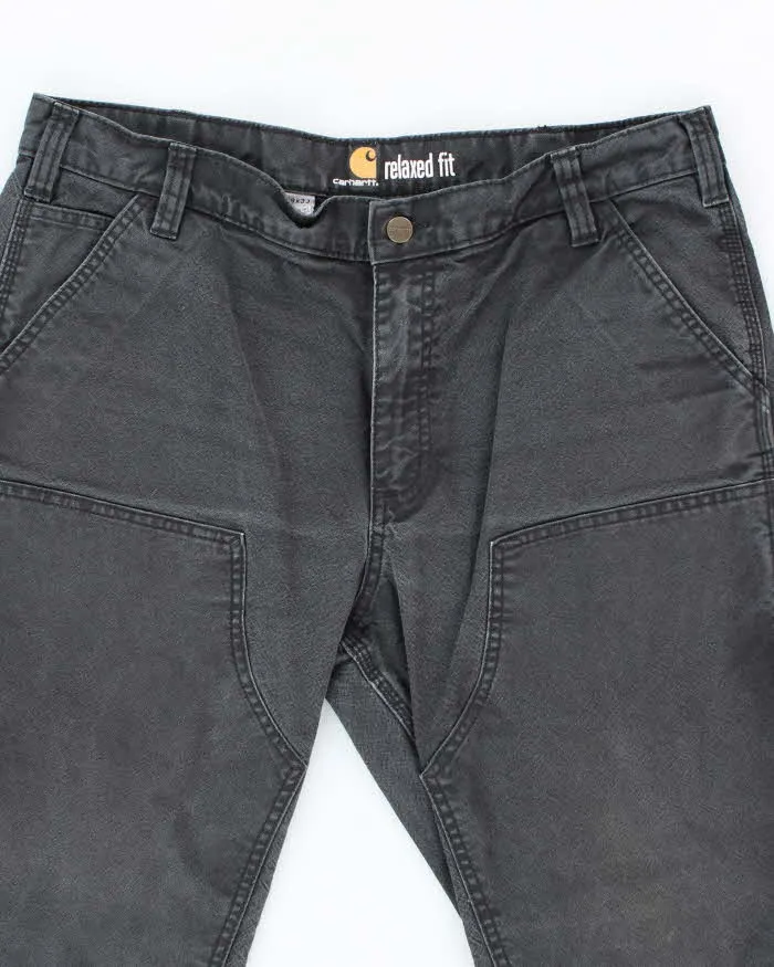 Vintage Carhartt Heavyweight Double Knee Faded Black Carpenter Trousers - W34 L26 sold by Rokit product image thumbnail 3