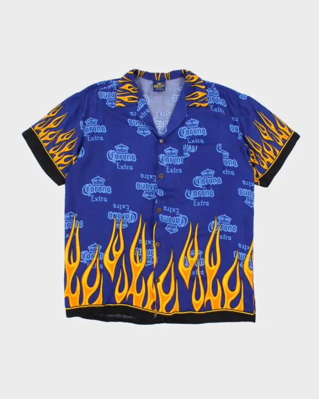 Vintage Y2K Corona Extra All Overprint Oversized Hawaiian Shirt - XXL sold by Rokit
