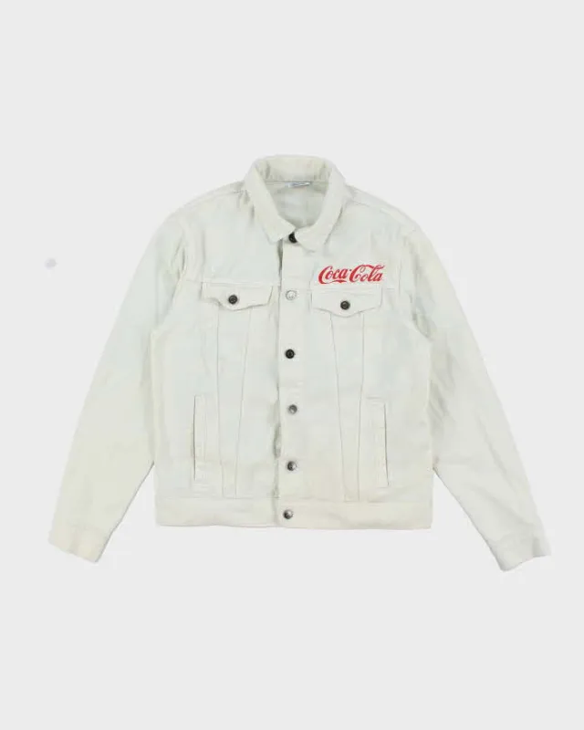 Vintage Y2K Coca Cola Graphic Printed Denim Jacket - M sold by Rokit