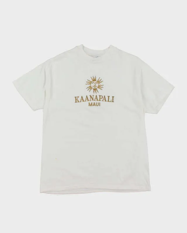 Vintage 90's Maui Embroidered Graphic T-Shirt - L sold by Rokit