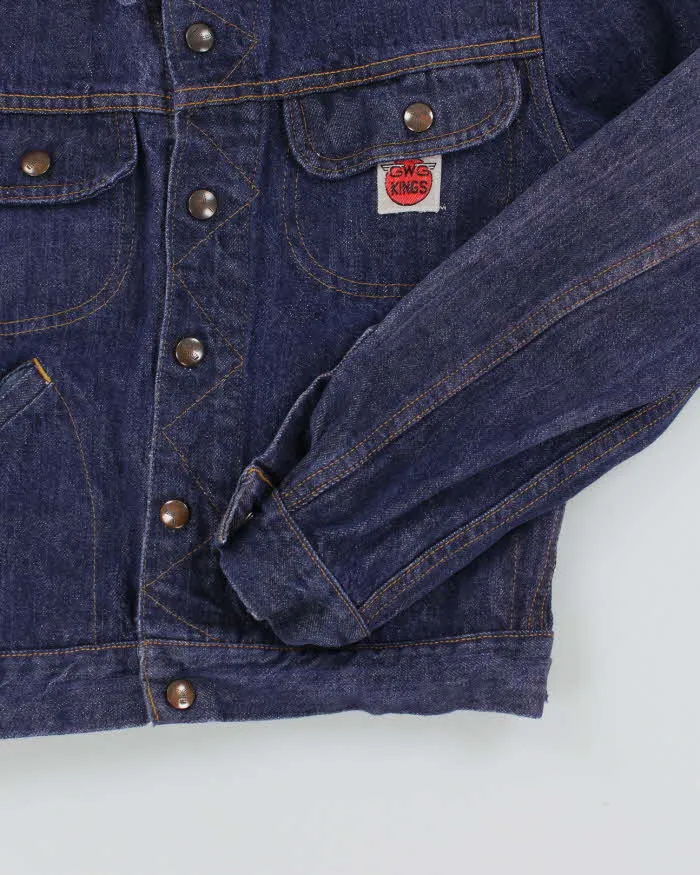 Vintage 80's GWG Kings Embroidered Tiger Purple Wash Denim Jacket - S sold by Rokit product image thumbnail 4