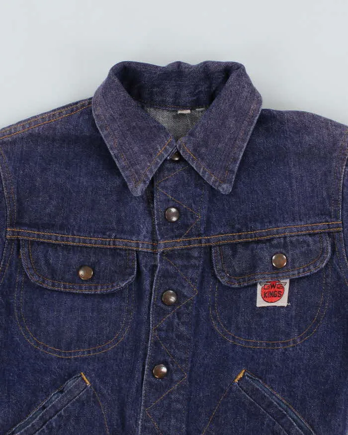 Vintage 80's GWG Kings Embroidered Tiger Purple Wash Denim Jacket - S sold by Rokit product image thumbnail 3