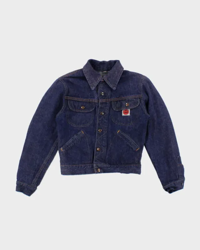 Vintage 80's GWG Kings Embroidered Tiger Purple Wash Denim Jacket - S sold by Rokit