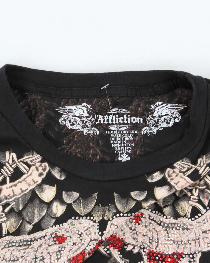 Vintage Y2K Affliction Sequined Snake Graphic T-Shirt - XXL sold by Rokit product image thumbnail 5