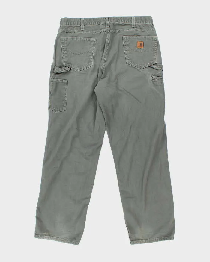 Vintage Carhartt Heavyweight Single Knee Green Carpenter Trousers - W36 L32 sold by Rokit product image thumbnail 2
