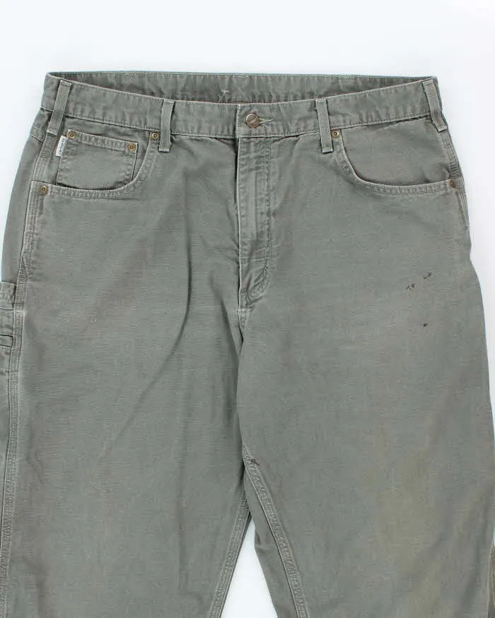 Vintage Carhartt Heavyweight Single Knee Green Carpenter Trousers - W36 L32 sold by Rokit product image thumbnail 3