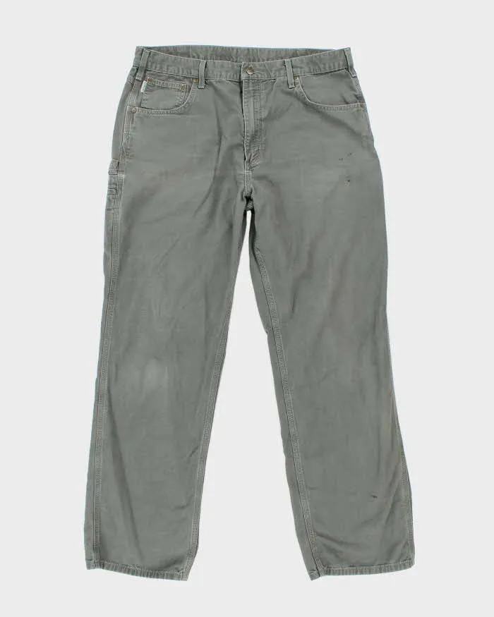 Vintage Carhartt Heavyweight Single Knee Green Carpenter Trousers - W36 L32 sold by Rokit