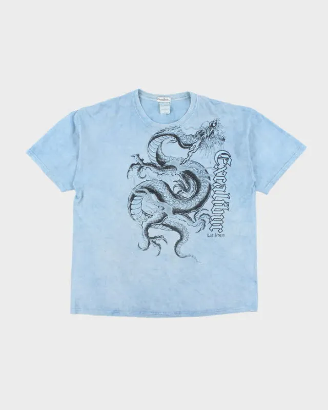 Vintage Y2K Excalibur Las Vegas Hotel Dragon Graphic T-Shirt - XL made by Rokit