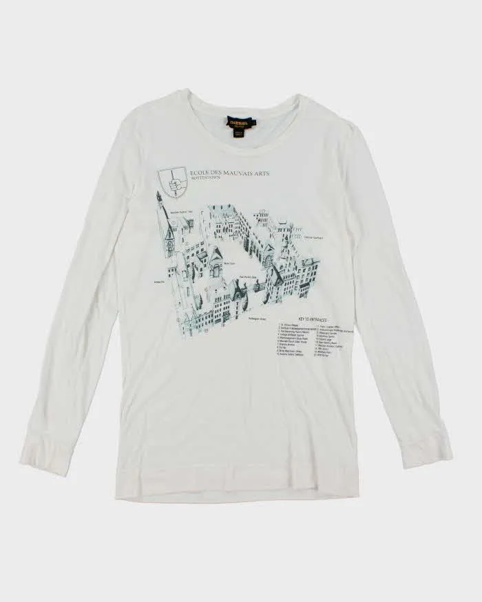 Vintage Y2K Diesel Rotten Town Graphic Long Sleeve T-Shirt - S sold by Rokit