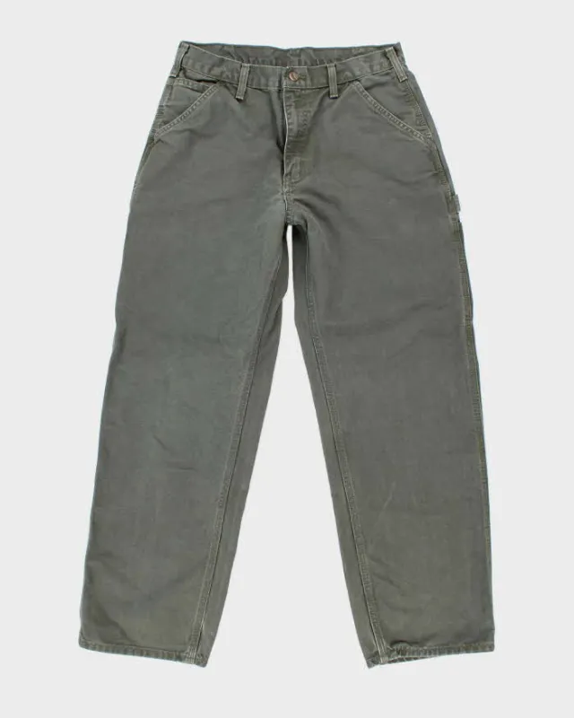 Vintage Carhartt Heavyweight Single Knee Green Carpenter Trousers - W32 L29 sold by Rokit