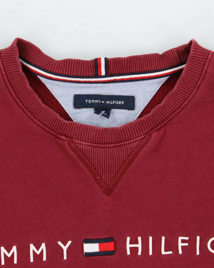 00s Tommy Hilfiger Faded Red Embroidered Logo Crew Neck - M sold by Rokit product image thumbnail 5