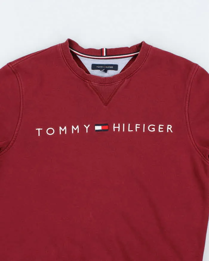 00s Tommy Hilfiger Faded Red Embroidered Logo Crew Neck - M sold by Rokit product image thumbnail 3
