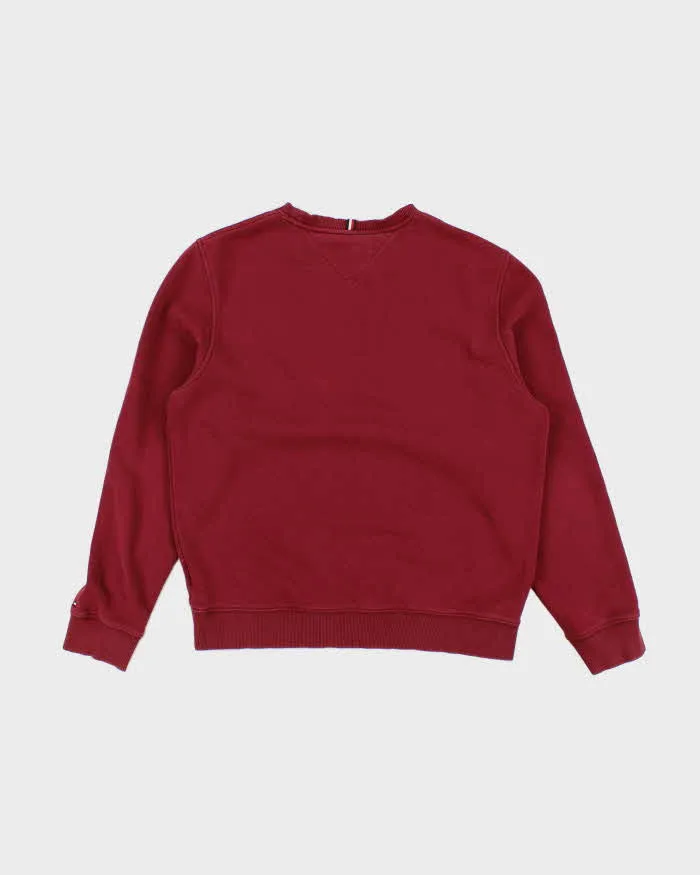 00s Tommy Hilfiger Faded Red Embroidered Logo Crew Neck - M sold by Rokit product image thumbnail 2