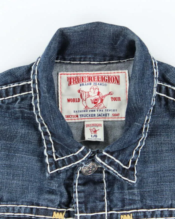 Y2K 00s True Religion Dark Wash Denim Jacket - L sold by Rokit product image thumbnail 5