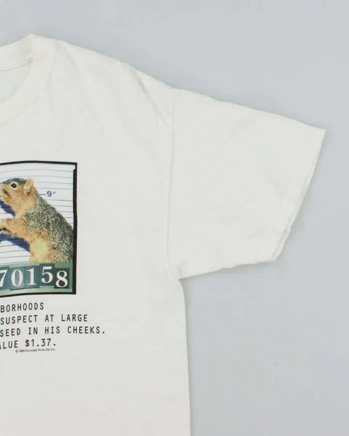 Vintage 90's Wanted Squirrel Poster Graphic T-Shirt - L sold by Rokit product image thumbnail 4
