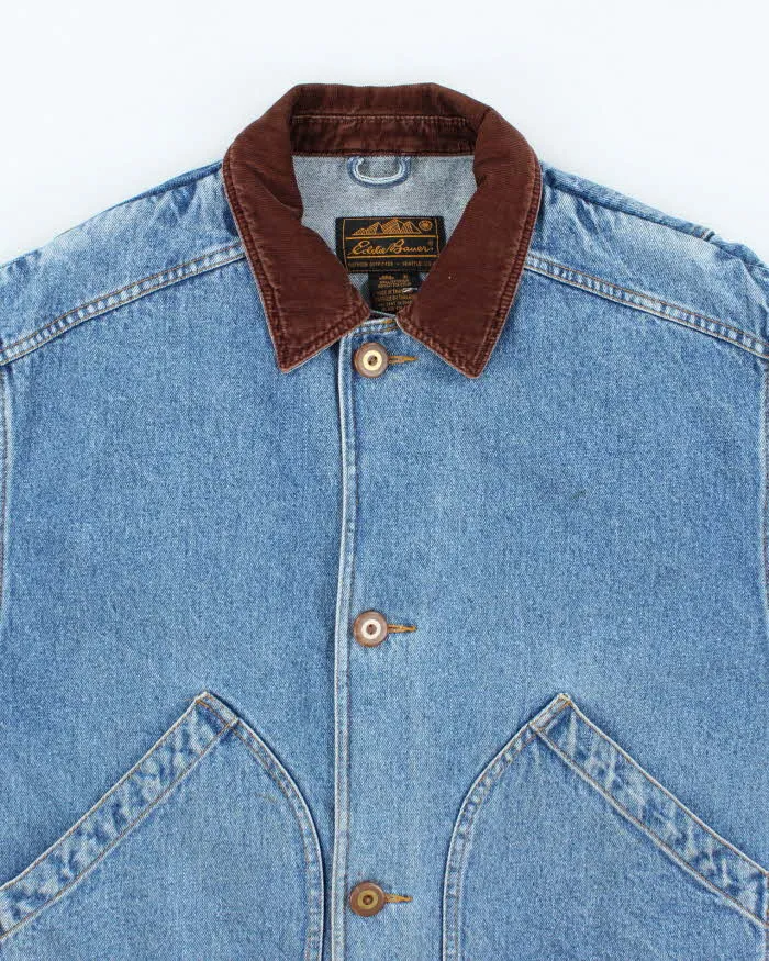 Vintage 90's Eddie Bauer Dark Wash Denim Chore Jacket - S sold by Rokit product image thumbnail 3