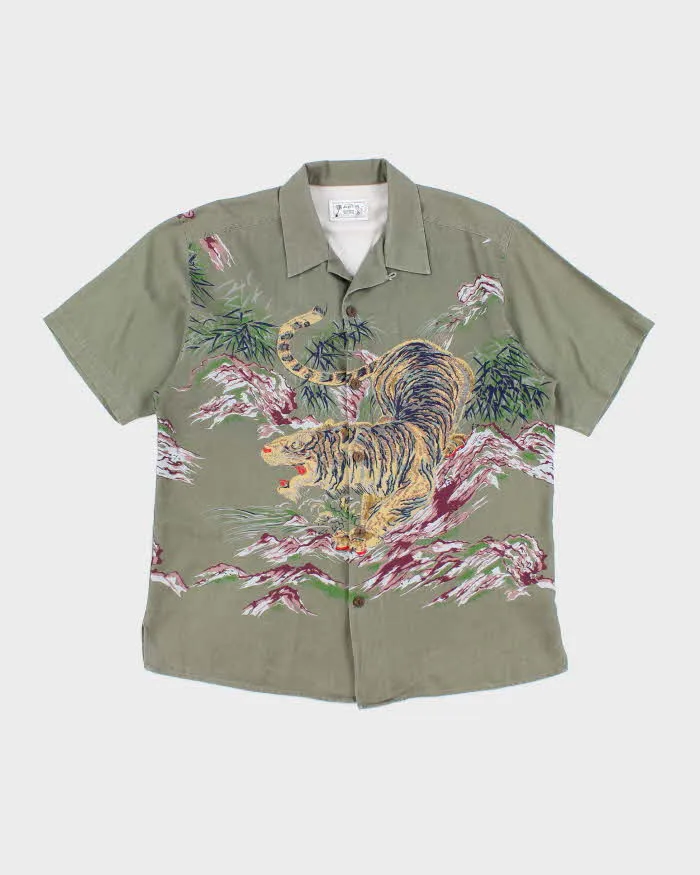 Avanti by OVO Tiger Graphic Print Short Sleeve Shirt - L sold by Rokit