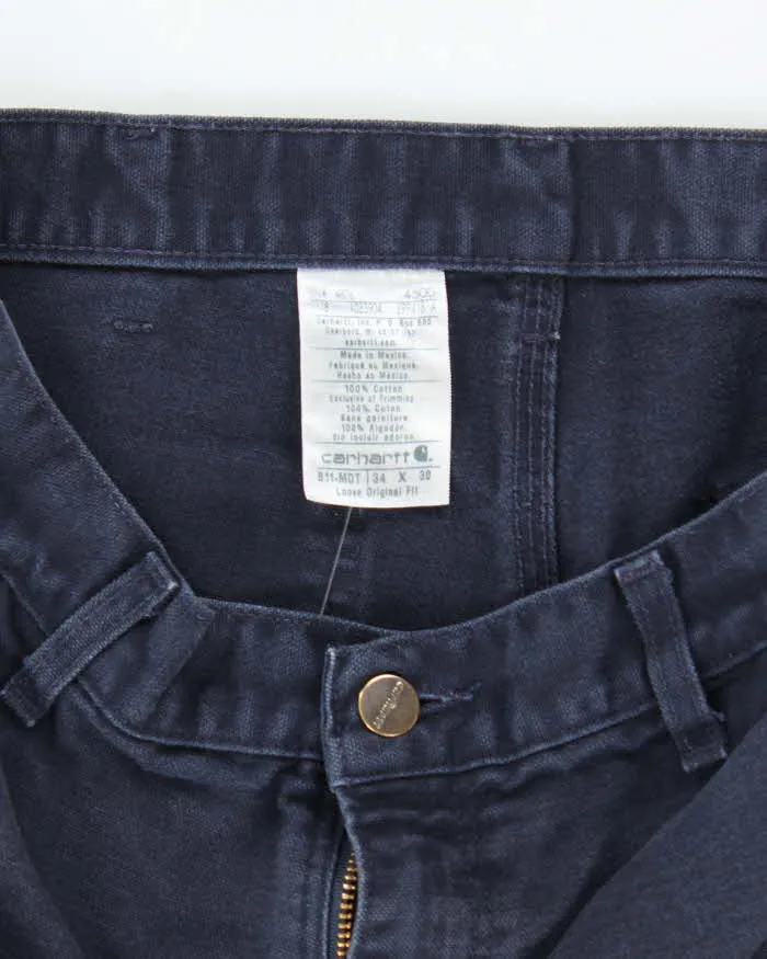 Vintage Carhartt Heavyweight Single Knee Blue Faded Carpenter Trousers - W32 L30 sold by Rokit product image thumbnail 5