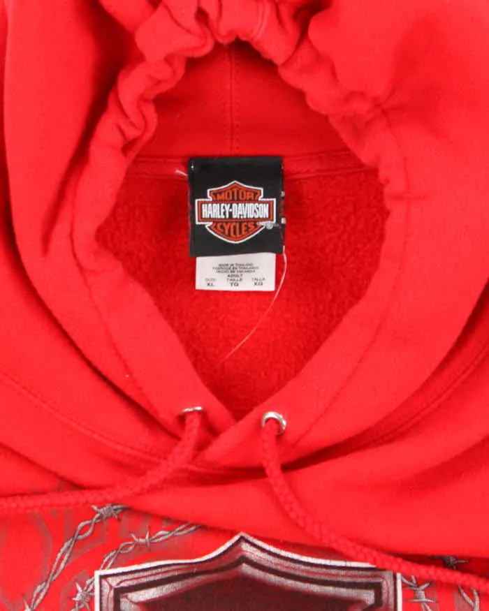 Vintage Y2K Harley Davidson Barbed Wire Graphic Oversized Hoodie - XL sold by Rokit product image thumbnail 5