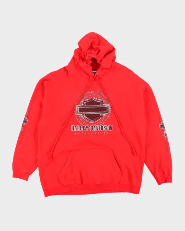 Vintage Y2K Harley Davidson Barbed Wire Graphic Oversized Hoodie - XL sold by Rokit