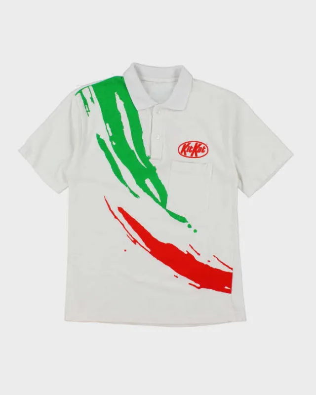 Vintage KitKat Patterned Polo Shirt - L sold by Rokit