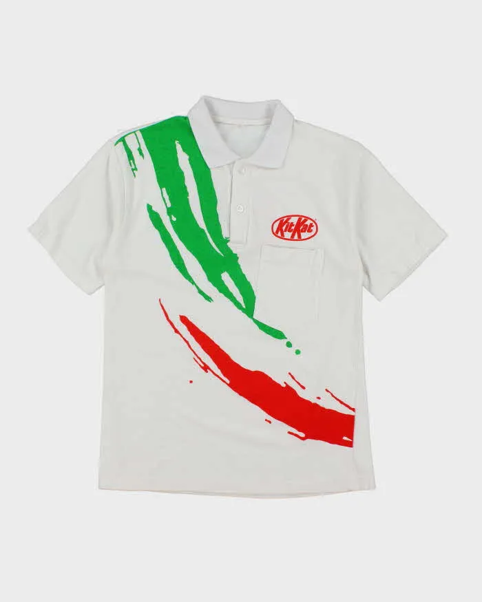 Vintage KitKat Patterned Polo Shirt - L sold by Rokit
